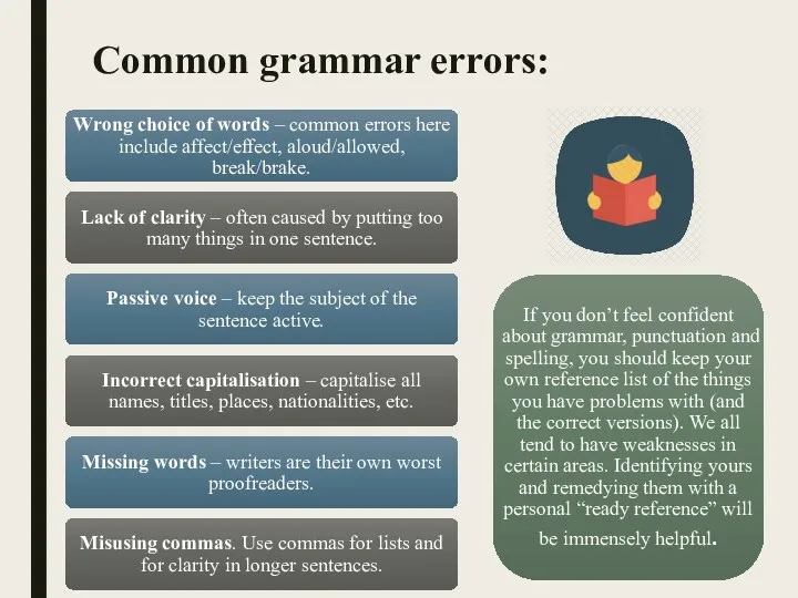 Common grammar errors: