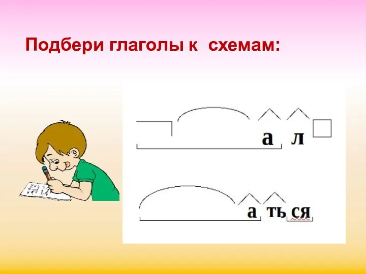 Подбери глаголы к схемам: 2 вариант.