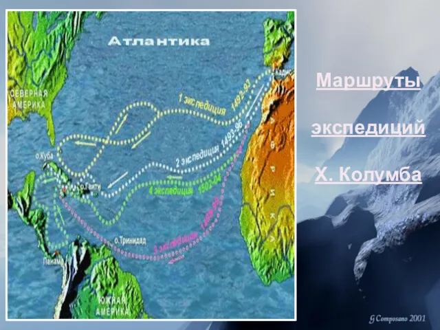 Маршруты экспедиций Х. Колумба