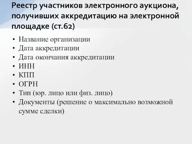 Название организации Дата аккредитации Дата окончания аккредитации ИНН КПП ОГРН