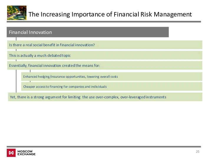 The Increasing Importance of Financial Risk Management Financial Innovation Is