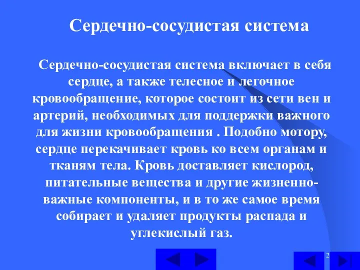 Сердечно-сосудистая система Сердечно-сосудистая система включает в себя сердце, а также