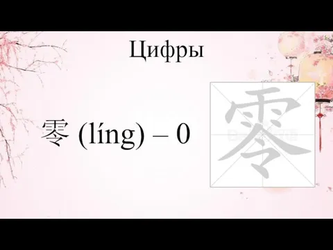 Цифры 零 (líng) – 0