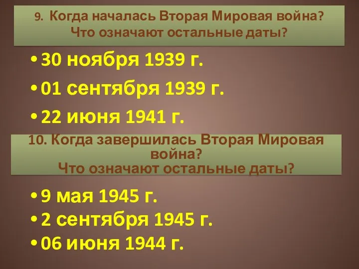 30 ноября 1939 г. 01 сентября 1939 г. 22 июня