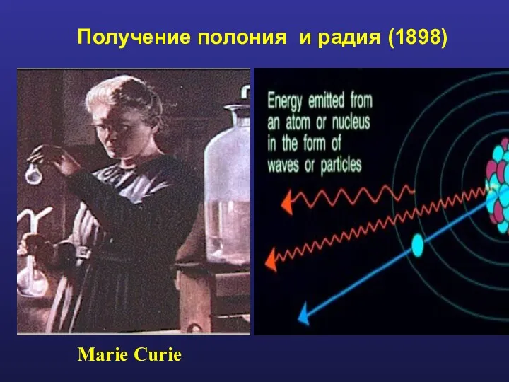 Marie Curie Получение полония и радия (1898)