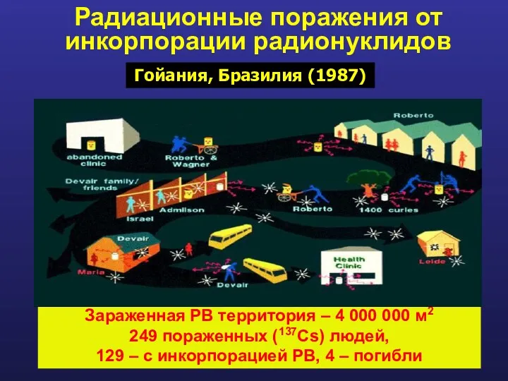 Радиационные поражения от инкорпорации радионуклидов Зараженная РВ территория – 4