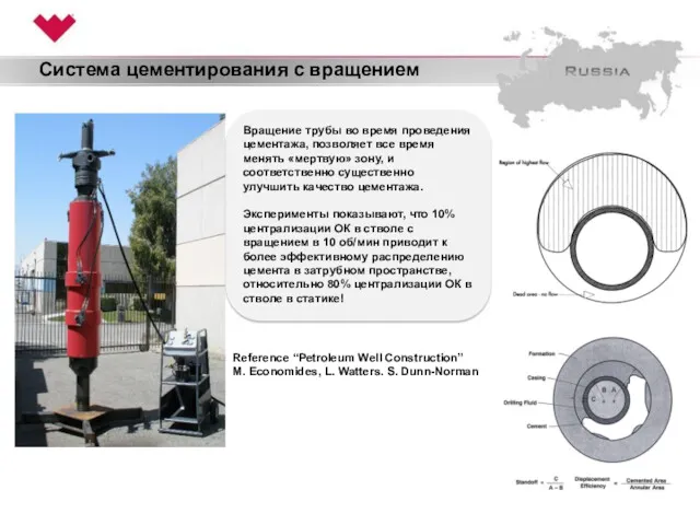 Система цементирования с вращением Вращение трубы во время проведения цементажа,