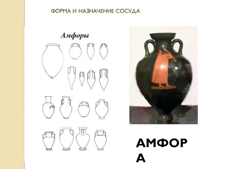 АМФОРА ФОРМА И НАЗНАЧЕНИЕ СОСУДА