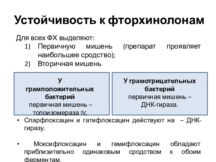 Для всех ФХ выделяют: Первичную мишень (препарат проявляет наибольшее сродство);