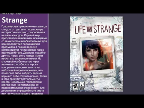 Life Is Strange Графическая приключенческая игра с видом от третьего