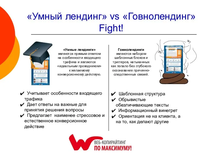 «Умный лендинг» vs «Говнолендинг» Fight! «Умные лендинги» являются прямым ответом