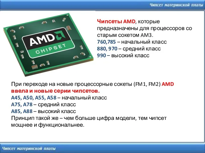 При переходе на новые процессорные сокеты (FM1, FM2) AMD ввела