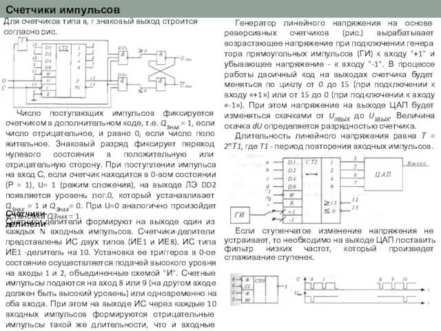 Счетчики импульсов Для счетчиков типа в, г знаковый выход строится