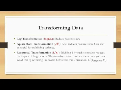Transforming Data