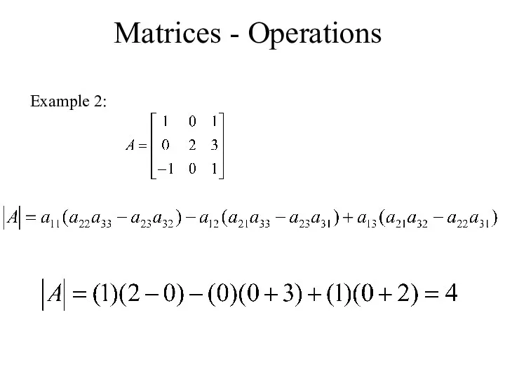 Matrices - Operations Example 2: