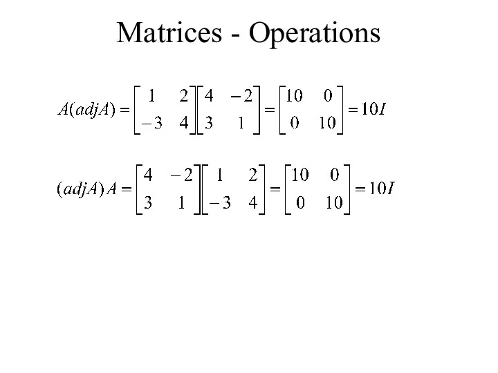 Matrices - Operations