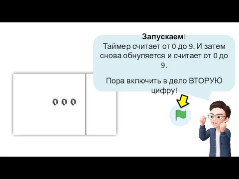 Запускаем! Таймер считает от 0 до 9. И затем снова