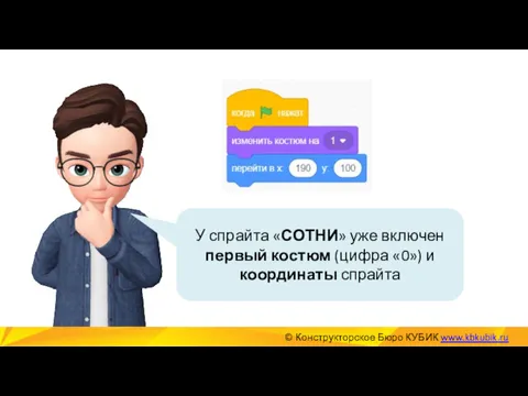 © Конструкторское Бюро КУБИК www.kbkubik.ru У спрайта «СОТНИ» уже включен