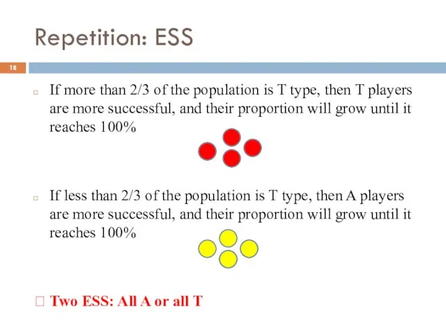 Repetition: ESS If more than 2/3 of the population is