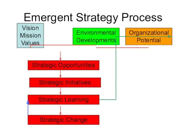 Emergent Strategy Process Vision Mission Values Organizational Potential Environmental Developments