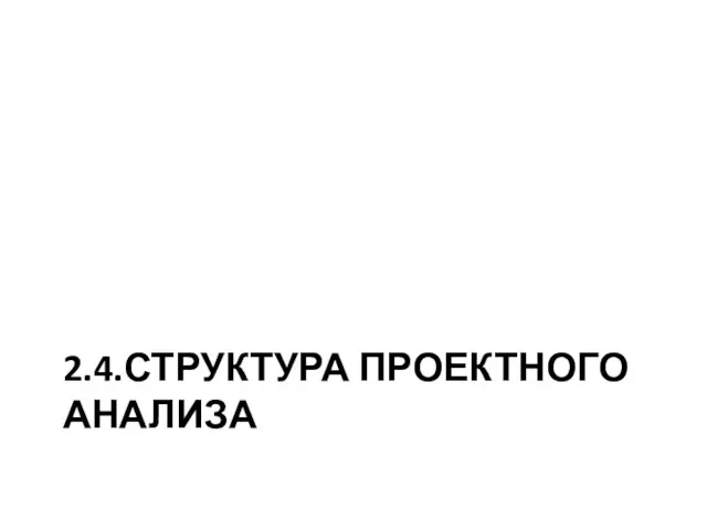 2.4.СТРУКТУРА ПРОЕКТНОГО АНАЛИЗА