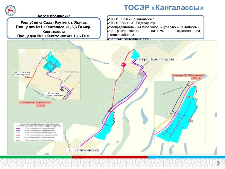 ТОСЭР «Кангалассы» Адрес площадки: Республика Саха (Якутия), г. Якутск Площадка