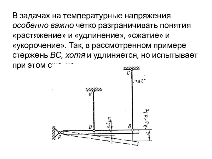 В задачах на температурные напряжения особенно важно четко разграничивать понятия