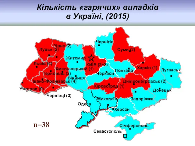 Луганськ Суми (2) Чернігів КИЇВ (2+3) Полтава Черкаси Кіровоград (1)