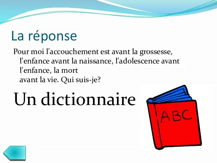 La réponse Pour moi l'accouchement est avant la grossesse, l'enfance