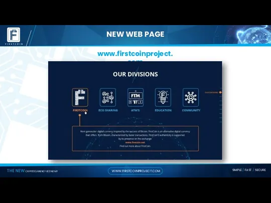 NEW WEB PAGE www.firstcoinproject.com
