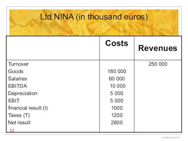 Ltd NINA (in thousand euros) rudy@aernoudt.com
