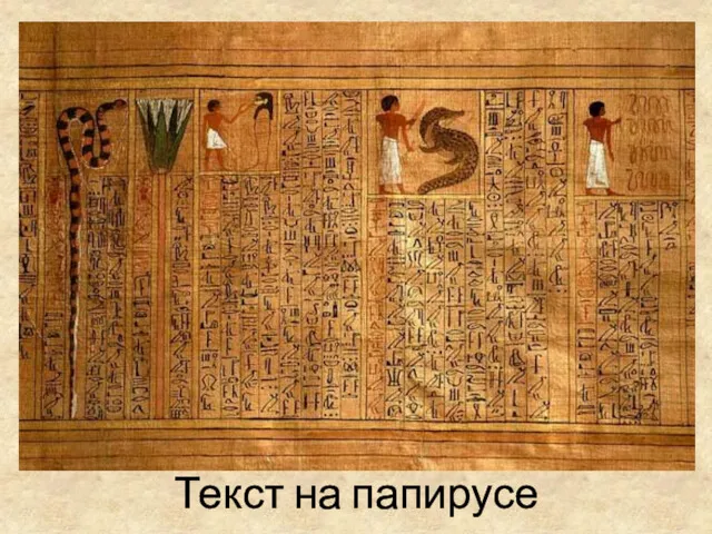 Текст на папирусе