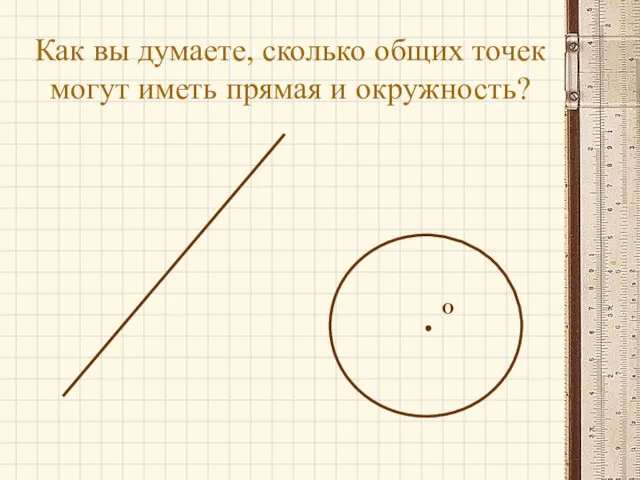 Как вы думаете, сколько общих точек могут иметь прямая и окружность? О