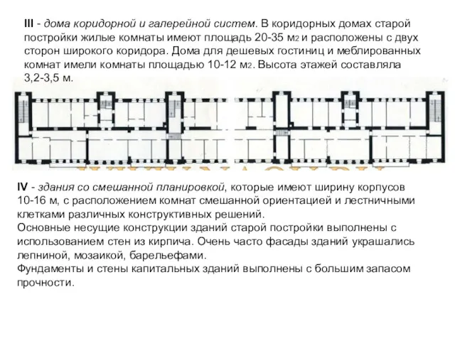 III - дома коридорной и галерейной систем. В коридорных домах