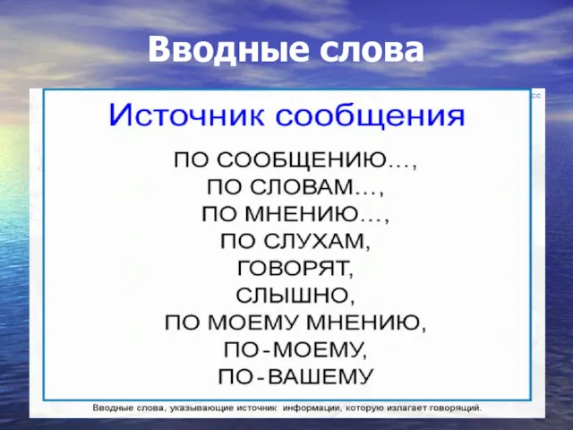 Вводные слова