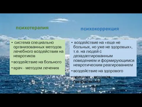 психотерапия система специально организованных методов лечебного воздействия на невротиков воздействие