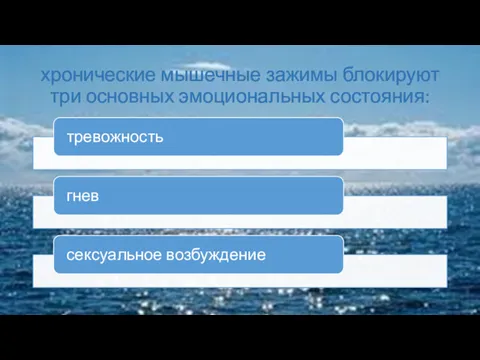 хронические мышечные зажимы блокируют три основных эмоциональных состояния: