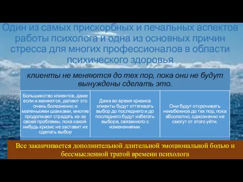 Один из самых прискорбных и печальных аспектов работы психолога и