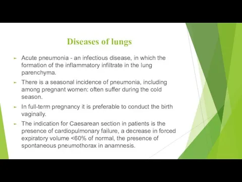 Diseases of lungs Acute pneumonia - an infectious disease, in