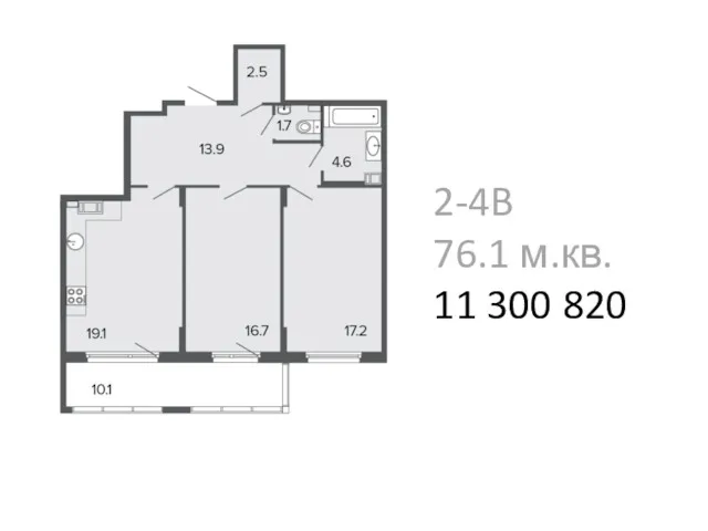 2-4B 76.1 м.кв. 11 300 820