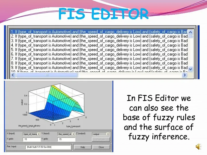 FIS EDITOR In FIS Editor we can also see the