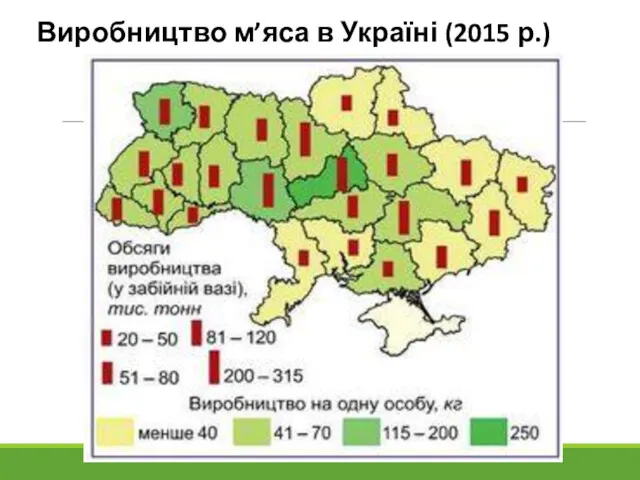 Виробництво м’яса в Україні (2015 р.)