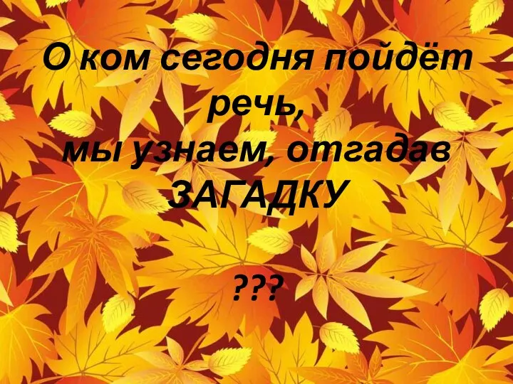 О ком сегодня пойдёт речь, мы узнаем, отгадав ЗАГАДКУ ???