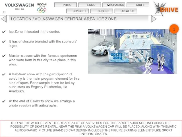 LOCATION / VOLKSWAGEN CENTRAL AREA. ICE ZONE. Ice Zone in