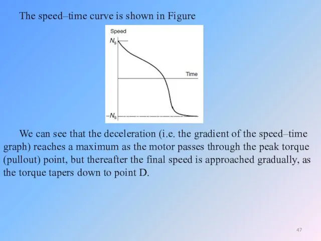 The speed–time curve is shown in Figure We can see that the deceleration