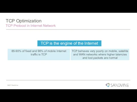 TCP Optimization TCP Protocol in Internet Network 85-90% of fixed