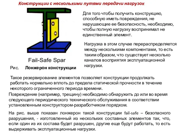 Для того чтобы получить конструкцию, способную иметь повреждения, не нарушающие