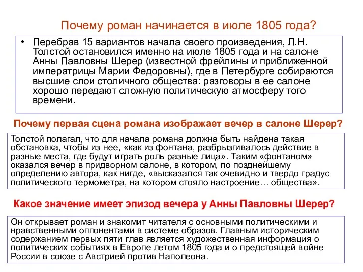 Почему роман начинается в июле 1805 года? Перебрав 15 вариантов