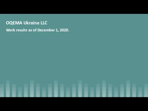 OQEMA Ukraine LLC Work results as of December 1, 2020.