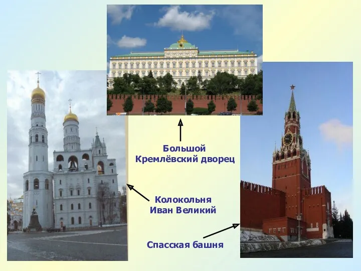 Большой Кремлёвский дворец Колокольня Иван Великий Спасская башня